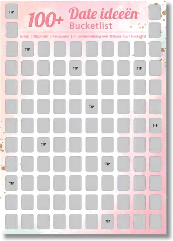 100+ Date Ideeën Scratchposter Voor Koppels | Bucketlist Date Poster | Valentijn Date Ideeën | A2
