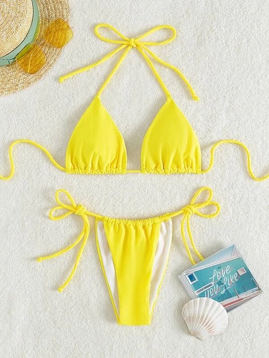 Finnacle - "Geel Micro Bikini - Halter Top - G-String - Sexy Bronzing Thong Bikini"