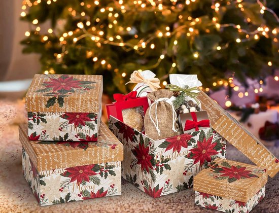 boîte de rangement avec couvercle, boîte cadeau de Noël, boîtes en carton,  boîtes de