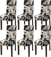 Stoelhoezen Set van 6 stretch stoelhoezen voor eetkamerstoelen, afneembare wasbare stoelen bescherming decoratie stoelhoes voor thuis, keuken, hotel, restaurant, banket, bruiloft, feest