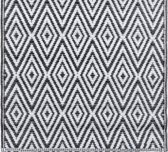 The Living Store Tuinkleed zwart wit - 190 x 290 cm - Jacquard patroon
