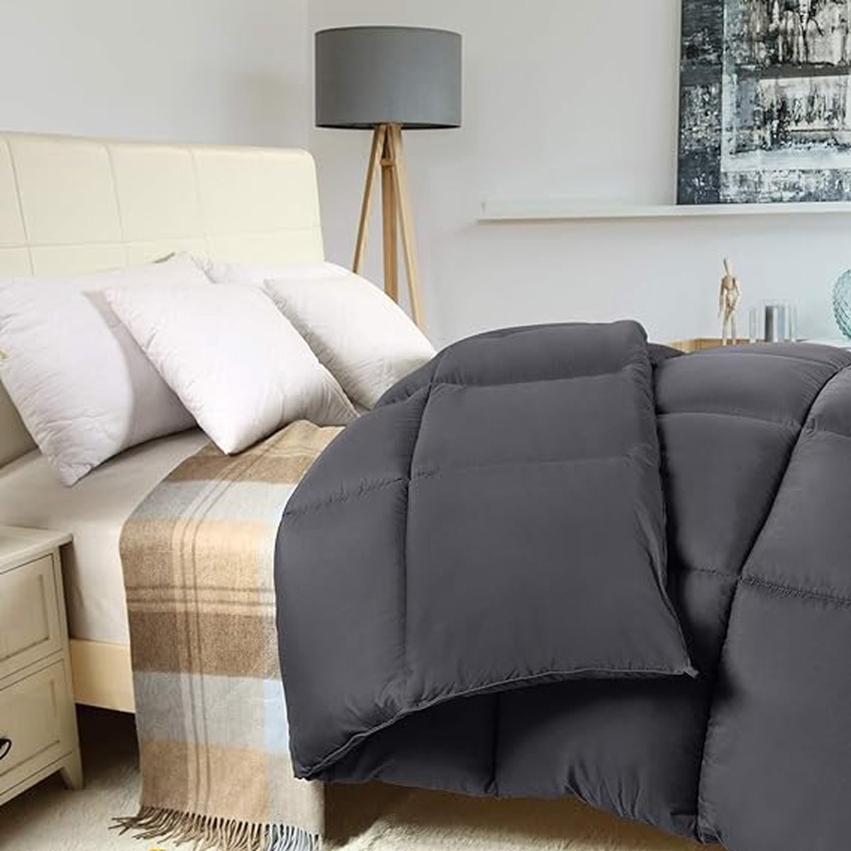 Lichtgewicht Zomerdekbed 220x240 cm - Gewatteerd met Polyester Vulling voor Optimaal Comfort