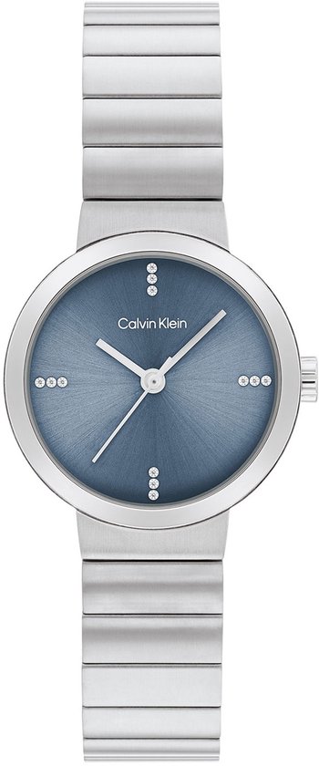 Calvin Klein CK25200415 Precise Dames Horloge - Mineraalglas - Staal - Zilverkleurig - 25 mm breed - Quartz - Vouw/Vlindersluiting - 3 ATM (spatwater)