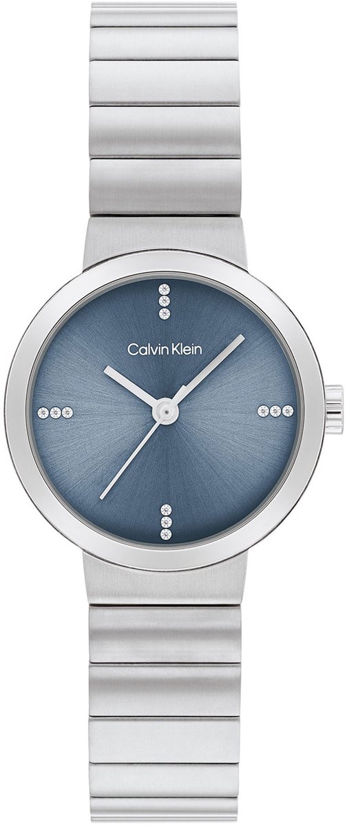 Calvin Klein CK25200415 Precise Dames Horloge - Mineraalglas - Staal - Zilver - 25 mm breed - Quartz - Vouw-Vlindersluiting - 3 ATM (spatwater)
