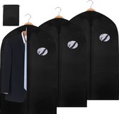 3 stuks kledingzak voor kleding zwart 100 x 60 cm -met schoenentas-Kledinghoezen - Kleding opbergen accessoires - Beschermhoes kleding