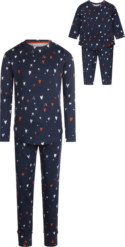 Ride to the moon - unisex pyjama - bijpassende pyjama voor pop of knuffel - blauw