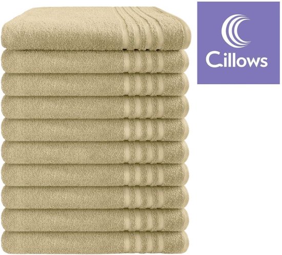 Cillows Handdoek - Hoogwaardige hotelkwaliteit - 50x100 cm - 10 stuks - Taupe