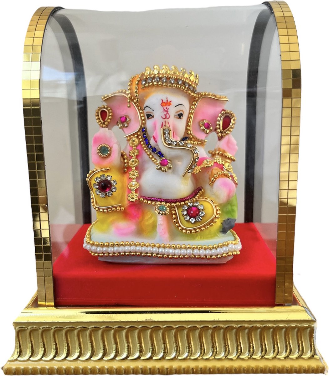 N3 Collecties Multi Kleur Ganesha Beeld In Glas