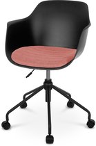 Nolon Nout-Liz bureaustoel zwart met terracotta rood zitkussen - zwart onderstel