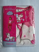 Unicorn shortama/pyjama katoen rose, eenhoorn maat 92 cm, meisjespyama