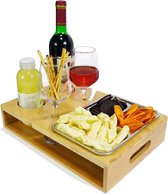 Couchbar Snackbox 25 x 36,5 x 7,5 cm - Bankbar met Snackschalen - Bank Dienblad - Geschenken voor Mannen, Geschenken voor Vrouwen - Gepersonaliseerde Bank Organizer