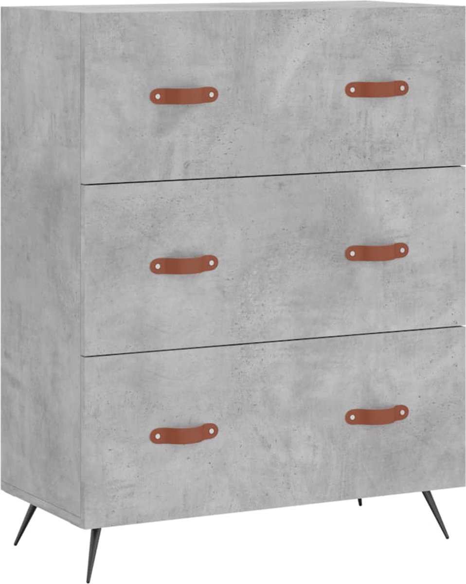 Bol.com vidaXL - Ladekast - 69,5x34x90 - cm - bewerkt - hout - betongrijs aanbieding