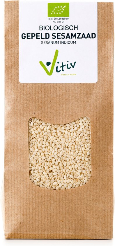 Vitiv Sesamzaad wit gepeld bio (500g) NL-BIO-01