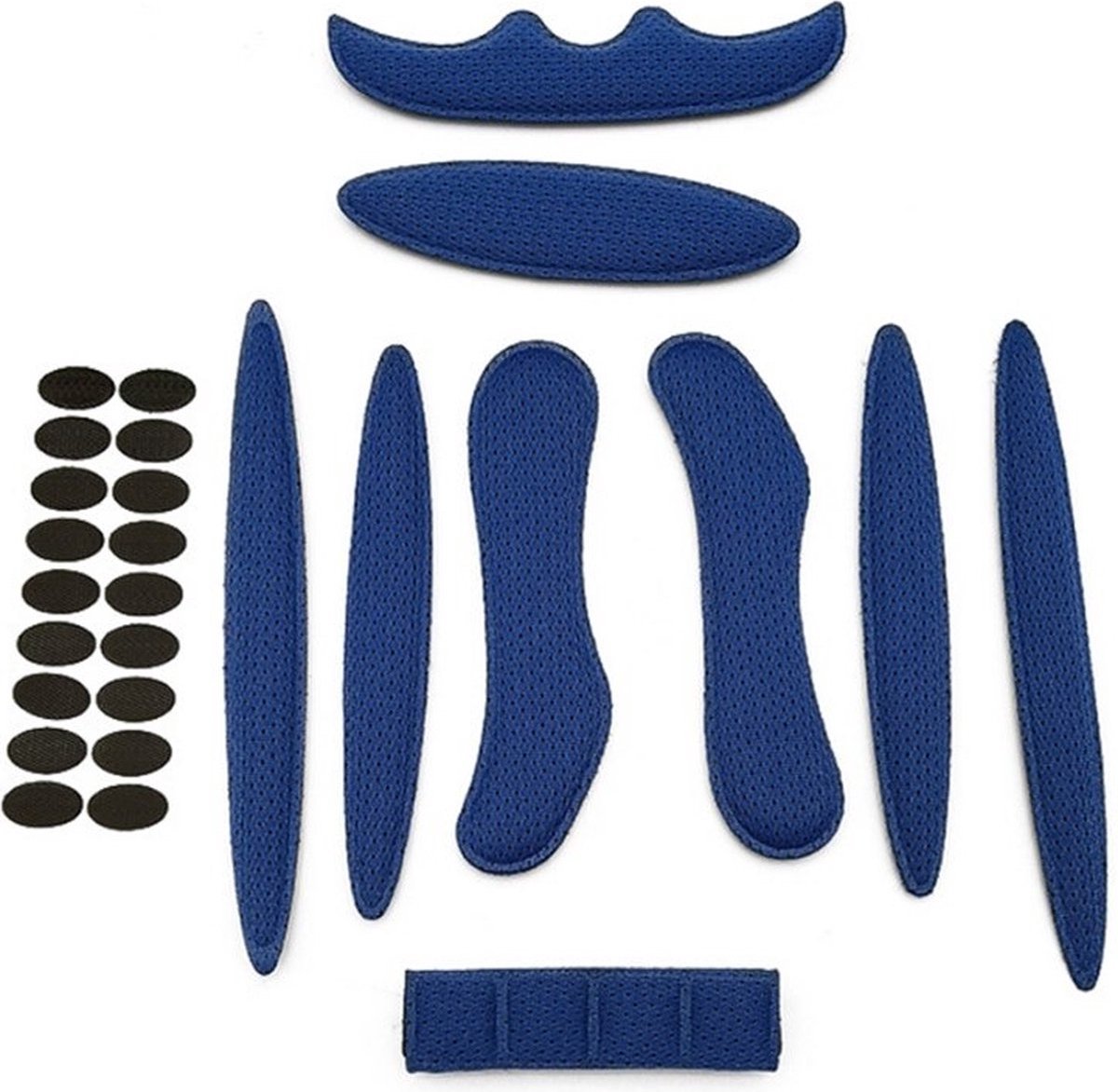 RAMBUX® - Foam Pads Setje - Blauw - Fietshelm Inleg Bescherming - Klittenband & Lijm - Inner Padding Voering voor Helm - 27-delige Set