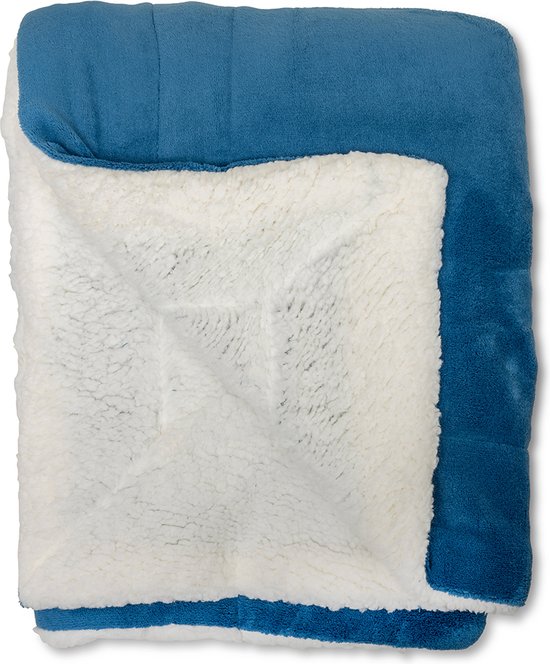 Wicotex Plaid Deken Fleece Plaid Kunst Bont Antartica 180x220cm Polyester Hoog Polig Zacht En Warme Fleece Deken