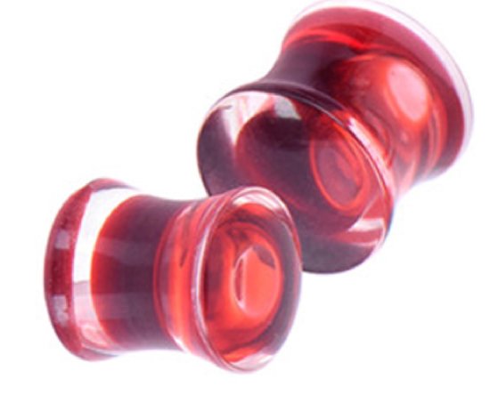 Tunnels- 10 mm- Acryl- rood-Charme Bijoux