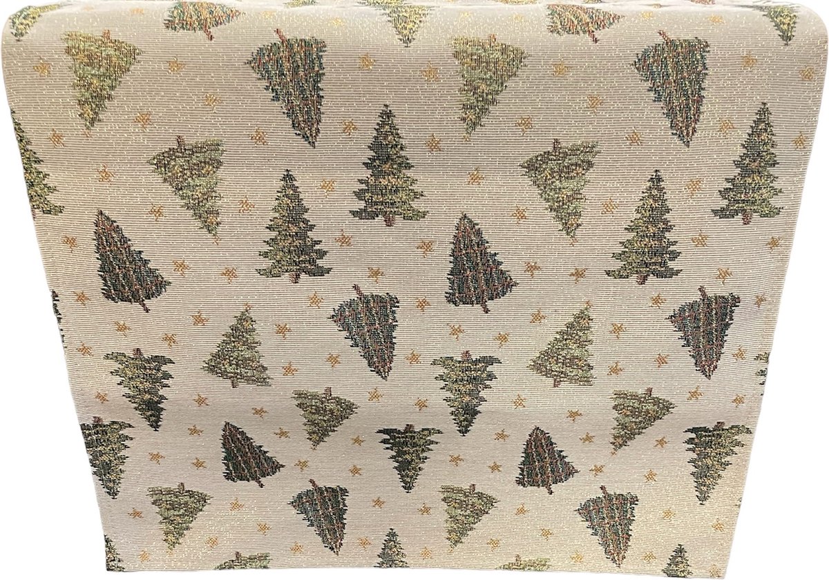 Kerst - Tafelkleed – luxe gobelinstof – Tree – All Over - Loper 140 cm