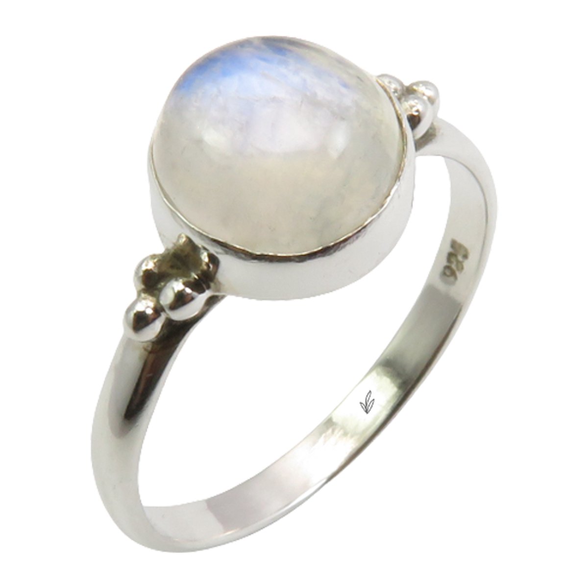 Natuursieraad - 925 sterling zilver maansteen ring maat 19.00 - luxe edelsteen sieraad - natuursteen
