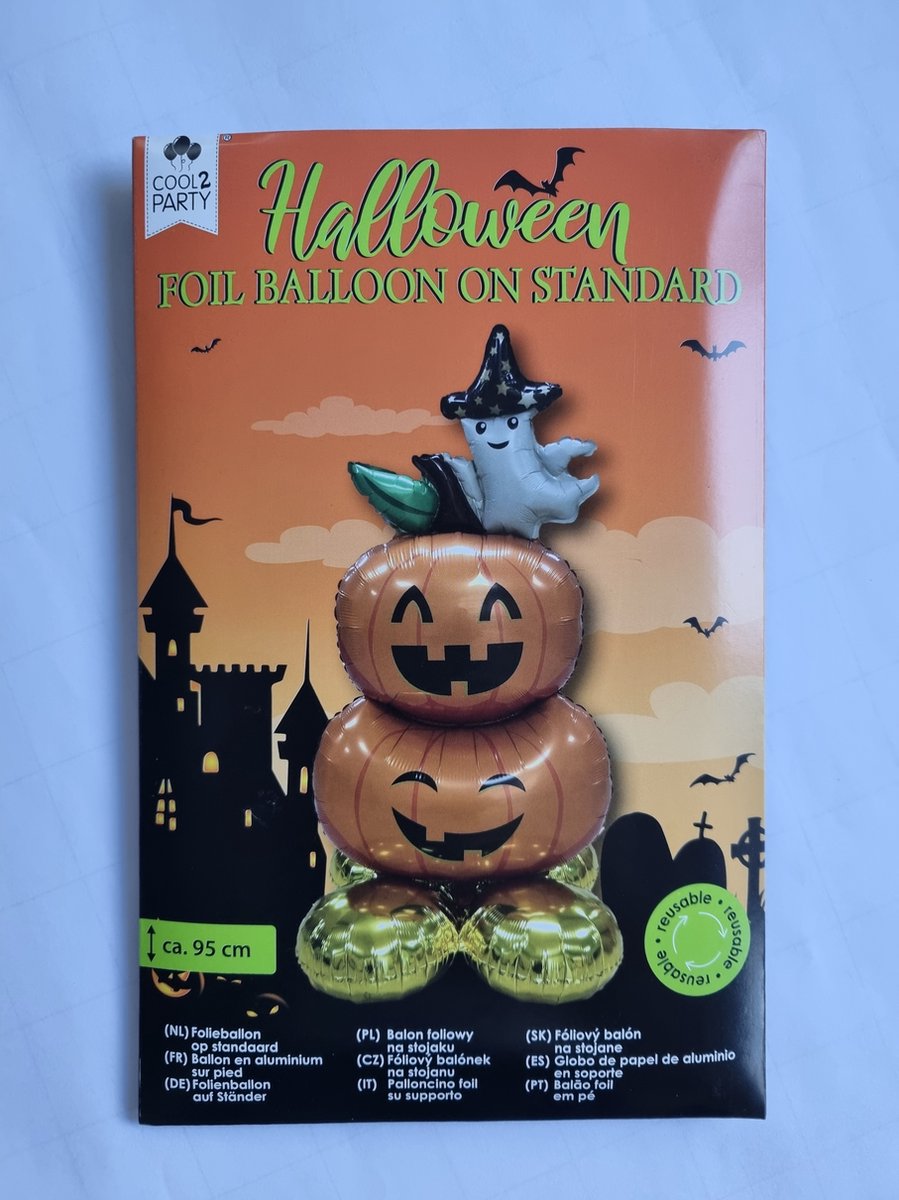 Halloween staande folieballon Pompoenen, 90 cm