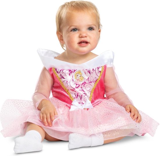 Smiffys - Disney Sleeping Beauty Aurora Classic Kostuum Jurk Kinderen - 12-18 maanden - Roze