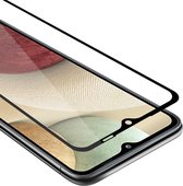 Cadorabo Screenprotector geschikt voor Samsung Galaxy A12 / M12 Volledig scherm pantserfolie Beschermfolie in TRANSPARANT met ZWART - Gehard (Tempered) display beschermglas in 9H hardheid met 3D Touch