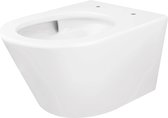 Saqu Hangtoilet - met Tornado Flush 36x52,5x35,5 cm - Voorgemonteerd - Mat Wit - WC Pot - Toiletpot - Hangend Toilet