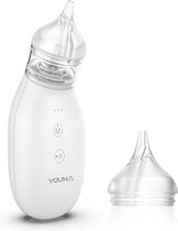 YOUHA - Aspirateur nasal pour Bébé - Aspirateur nasal électrique - 3 niveaux d'aspiration - Tête d'aspiration 2 & 3mm - Y compris USB - A partir de 0 mois