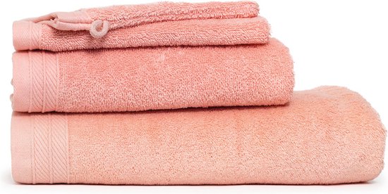 The One Towelling Organische handdoeken set – Badlakens, Handdoeken, Gastendoekjes & Washandjes – 11-Delig – Organisch katoen - Zalmroze