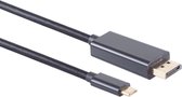 Powteq Premium - 1 meter - USB C naar Displayport kabel - 4K 60 Hz - Gold-plated - DP alt mode USB C