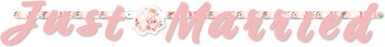 Guirlande de lettres Just Married Rose