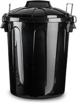 Poubelles / poubelles en plastique noir de 21 litres avec couvercle - Poubelles / poubelles - Poubelles de bureau / cuisine
