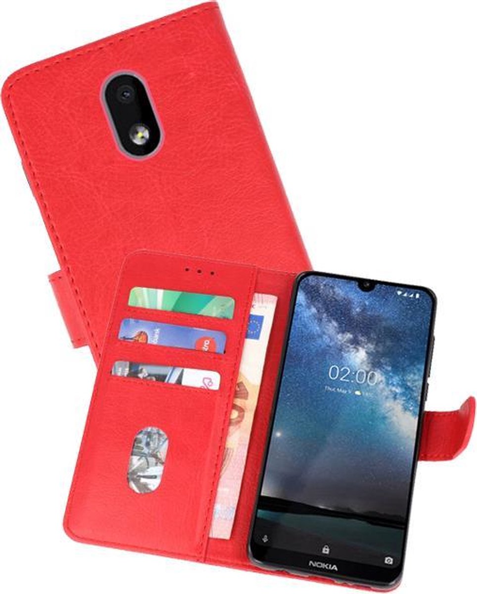 Hoesje Geschikt voor de Nokia 2.2 - Kaarthouder Book Case Telefoonhoesje - Rood