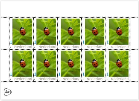 Kleintje Fotografie unieke Postzegel (lieveheersbeestje)