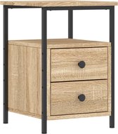 vidaXL Table de chevet 34 x 35,5 x 50 cm Bois traité Chêne Sonoma