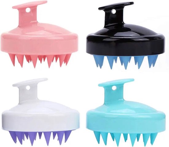 Brosse de massage Shampooing - brosse de massage en silicone pour cheveux - brosse de massage capillaire - Brosse cuir chevelu - Croissance des cheveux & antipelliculaire - rose