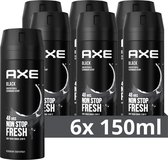 AXE Black Deodorant Bodyspray - 6 x 150 ml - Voordeelverpakking