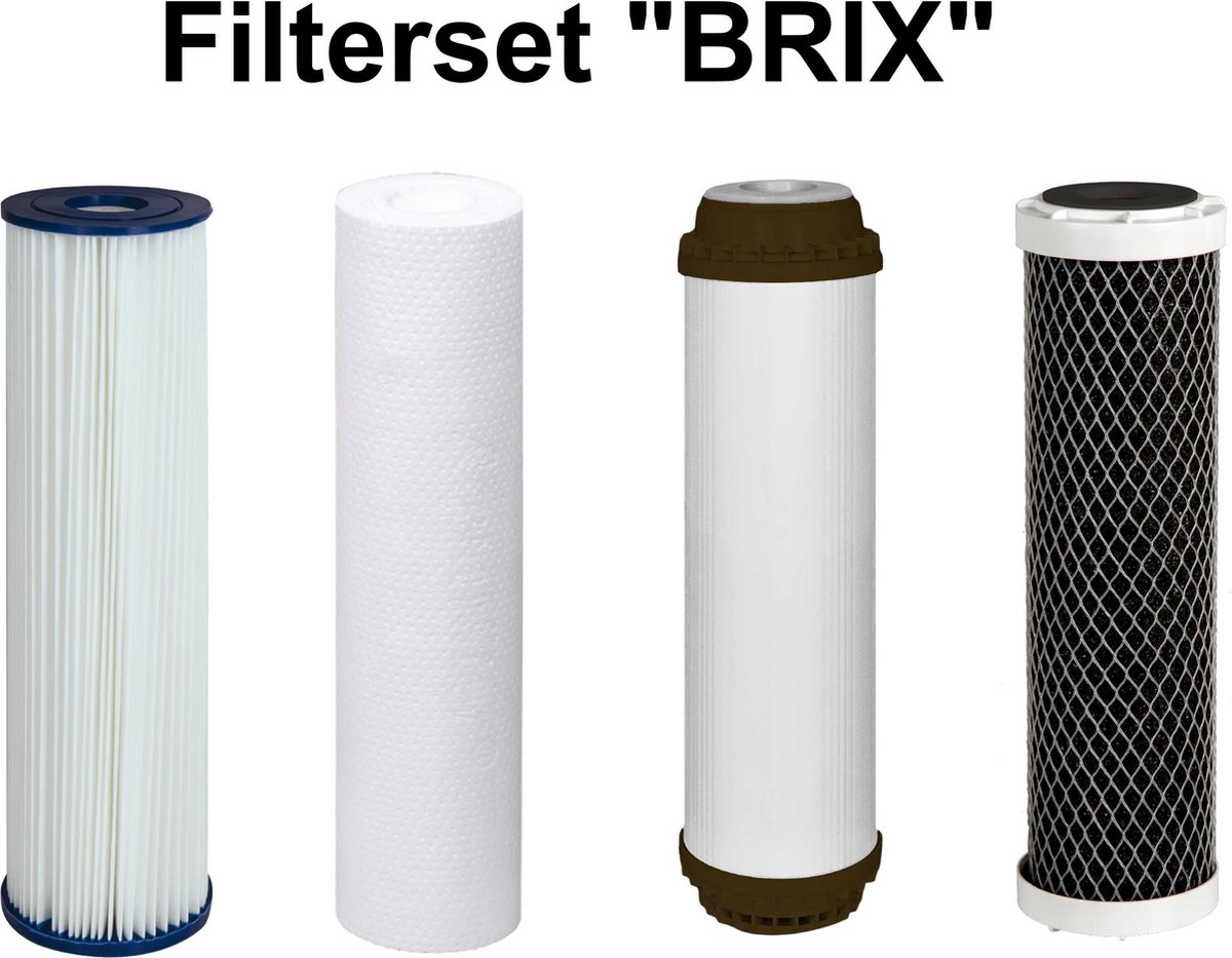 Filterset , 4 vervangfilters voor Aquafilter - grondwaterfilter "Brix" 4staps - waterfilter - putwaterfilter