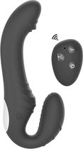 Playbird® - Strapless Strap-on Vibrator - Afstandsbediening - Voorbind Dildo - Seksspeeltje voor Koppels - Pegging - Zwart