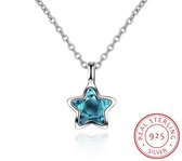 Collier étoile Borasi | Argent 925 | Argent | Collier femme | Élégant | Blauw Diamond |Cadeau femme | Fête des mères | Cadeau de fête des mères