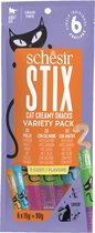 12x Schesir Kattensnack Stix Variatie-Pack 6 x 15 gr