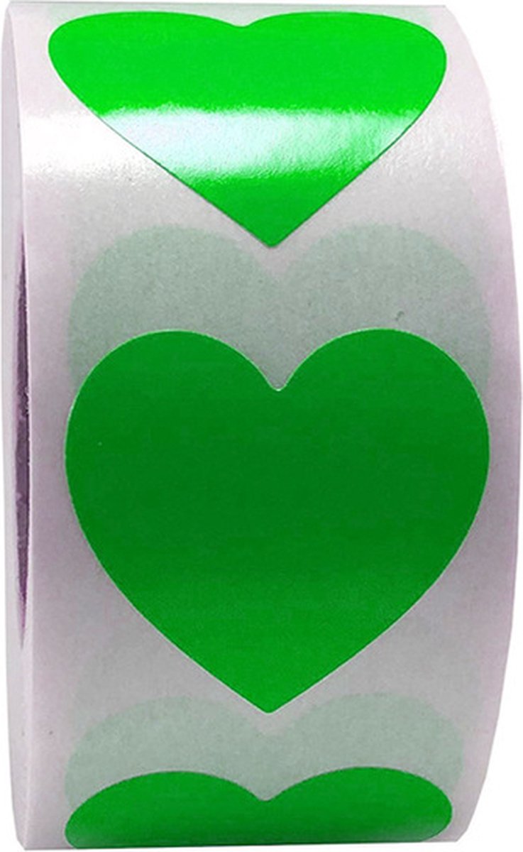 Hart stickers - 2.5CM - 50 Stuks - Groen