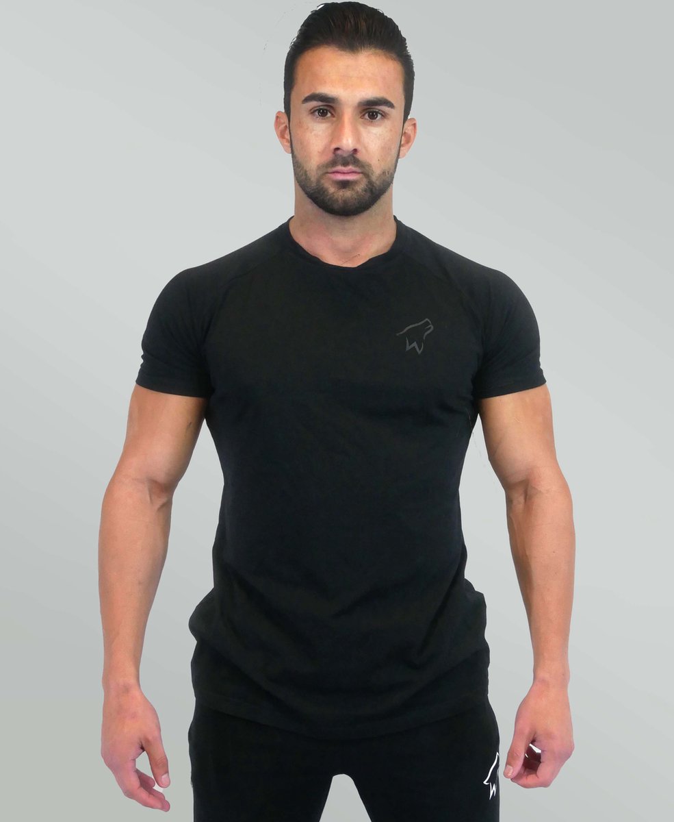 Wolfpack Lifting - Essential T-shirt - Zwart Logo - Maat L