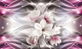 Fotobehang - Vlies Behang - Magnolia op Abstract Achtergrond - 208 x 146 cm