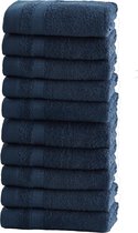 Bol.com PandaHome - Handdoeken - 10 delig - 10 Handdoeken 50x100 cm - 100% Katoen - Navy - Sauna handdoek aanbieding