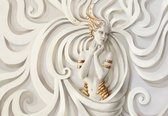 Fotobehang - Vlies Behang - Medusa Sculpture - Beeldhouwwerk - Vrouw - Kunst - 254 x 184 cm