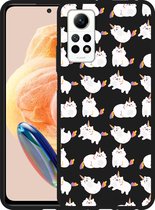Cazy Hoesje Zwart geschikt voor Xiaomi Redmi Note 12 Pro 4G Unicorn Cat