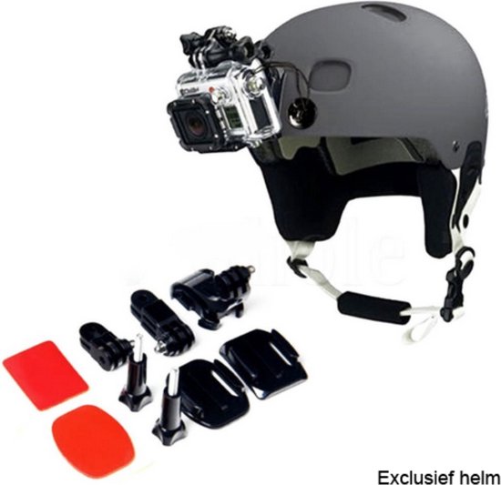 Helm front mount kit met 2x 3M plakker / GoPro helmet mount / Camera montage op helm