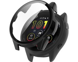 Strap-it beschermhoesje met glasplaat geschikt voor Garmin Forerunner 265 (zwart) – stevige case met geïntegreerde screen protector – schokbestendige bescherming voor je smartwatch