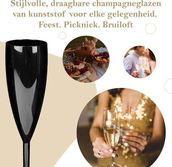 Kunststof champagneglazen 15cl wit kopen? | De Horeca Bazaar