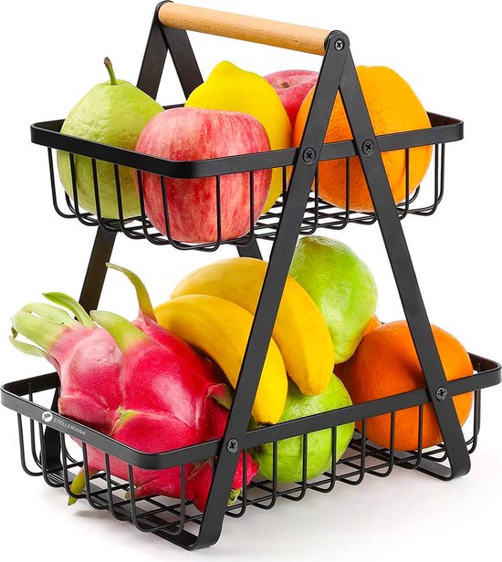 Moritz & Moritz Obstschale Weiss Metall 25cm - Obstkorb Weiss Modern – Korb für Geschenke, Früchte, Gemüse und Brot